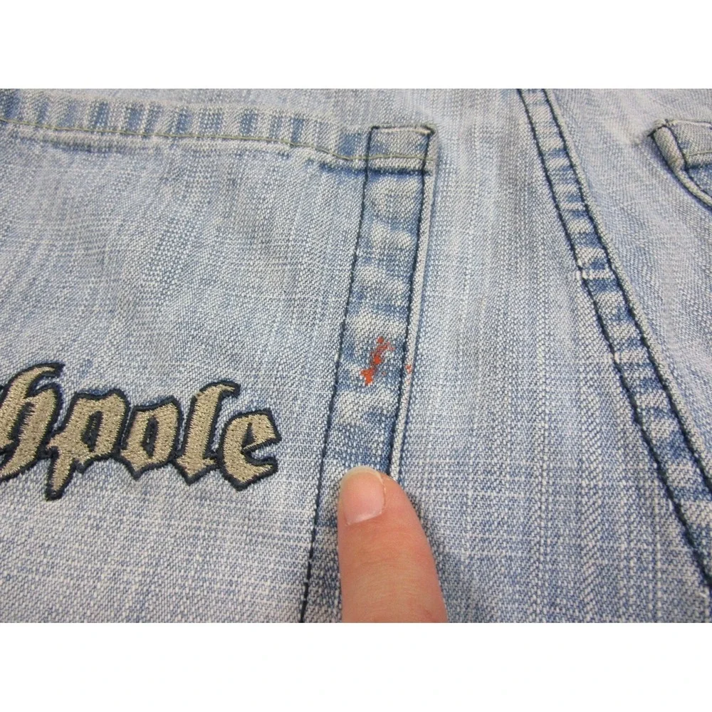 Vintage Y2K Southpole Baggy Loose Denim Jeans (34x33) Hip Hop Embroidered